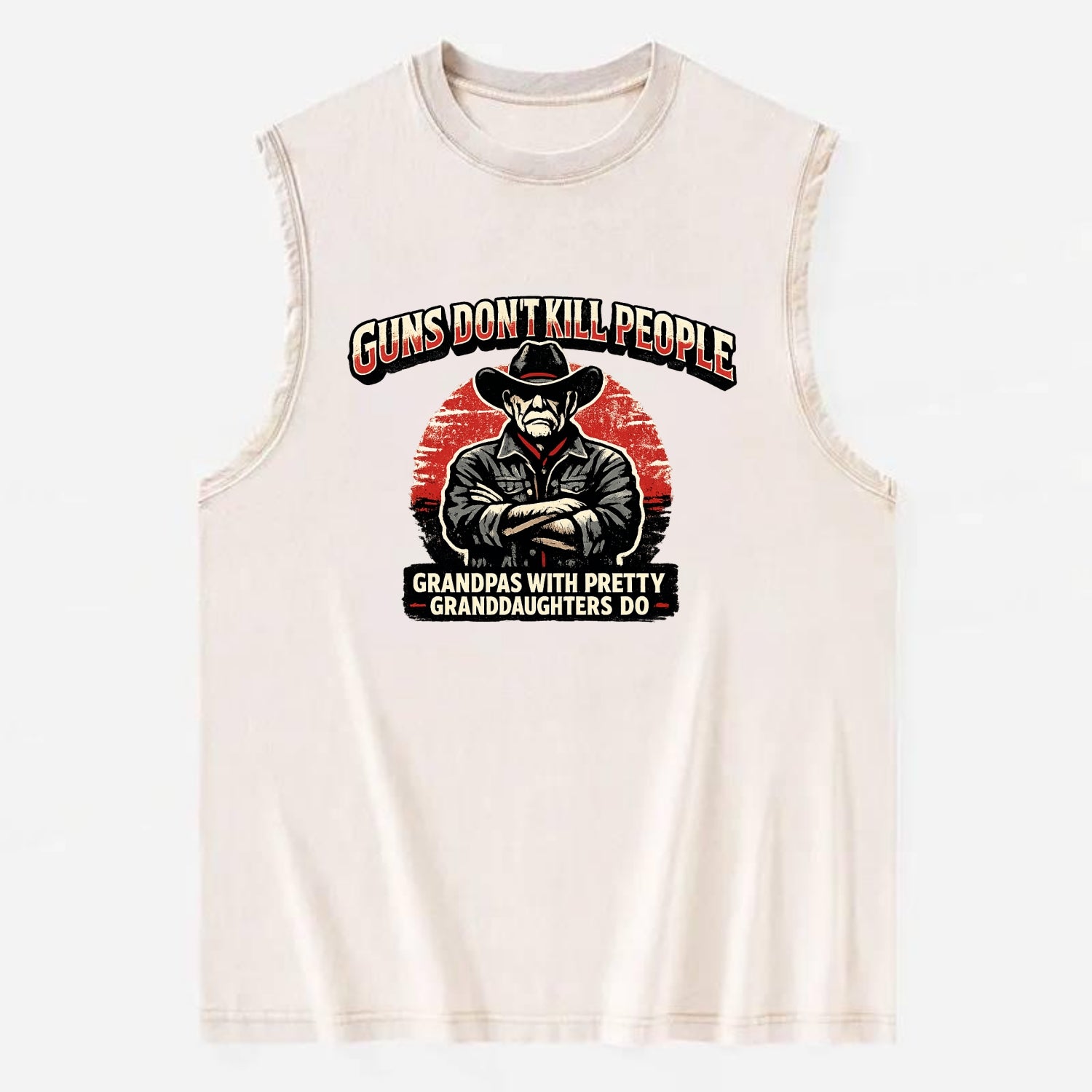 Grandpas Pretty Granddaughters - Cowboy - Vintage Washed Tank