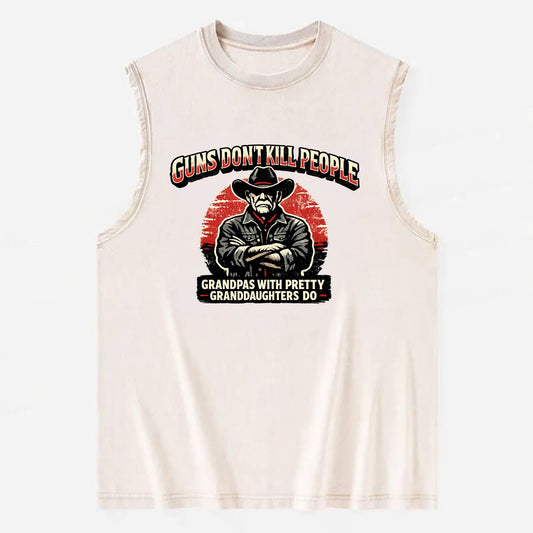 Grandpas Pretty Granddaughters - Cowboy - Vintage Washed Tank