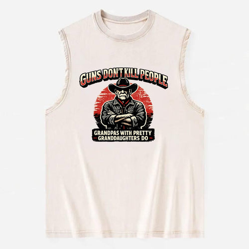 Grandpas Pretty Granddaughters - Cowboy - Vintage Washed Tank