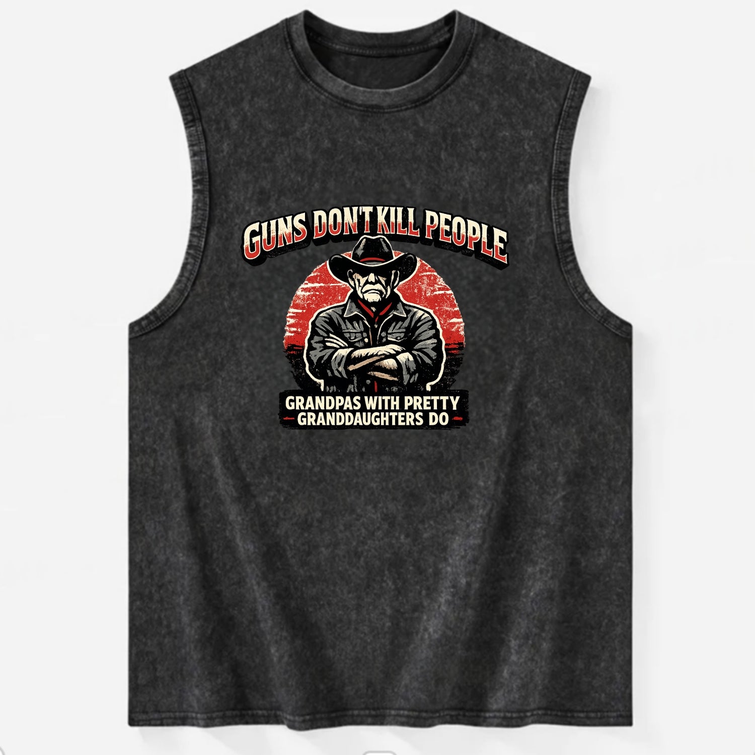 Grandpas Pretty Granddaughters - Cowboy - Vintage Washed Tank