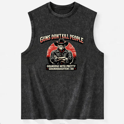 Grandpas Pretty Granddaughters - Cowboy - Vintage Washed Tank