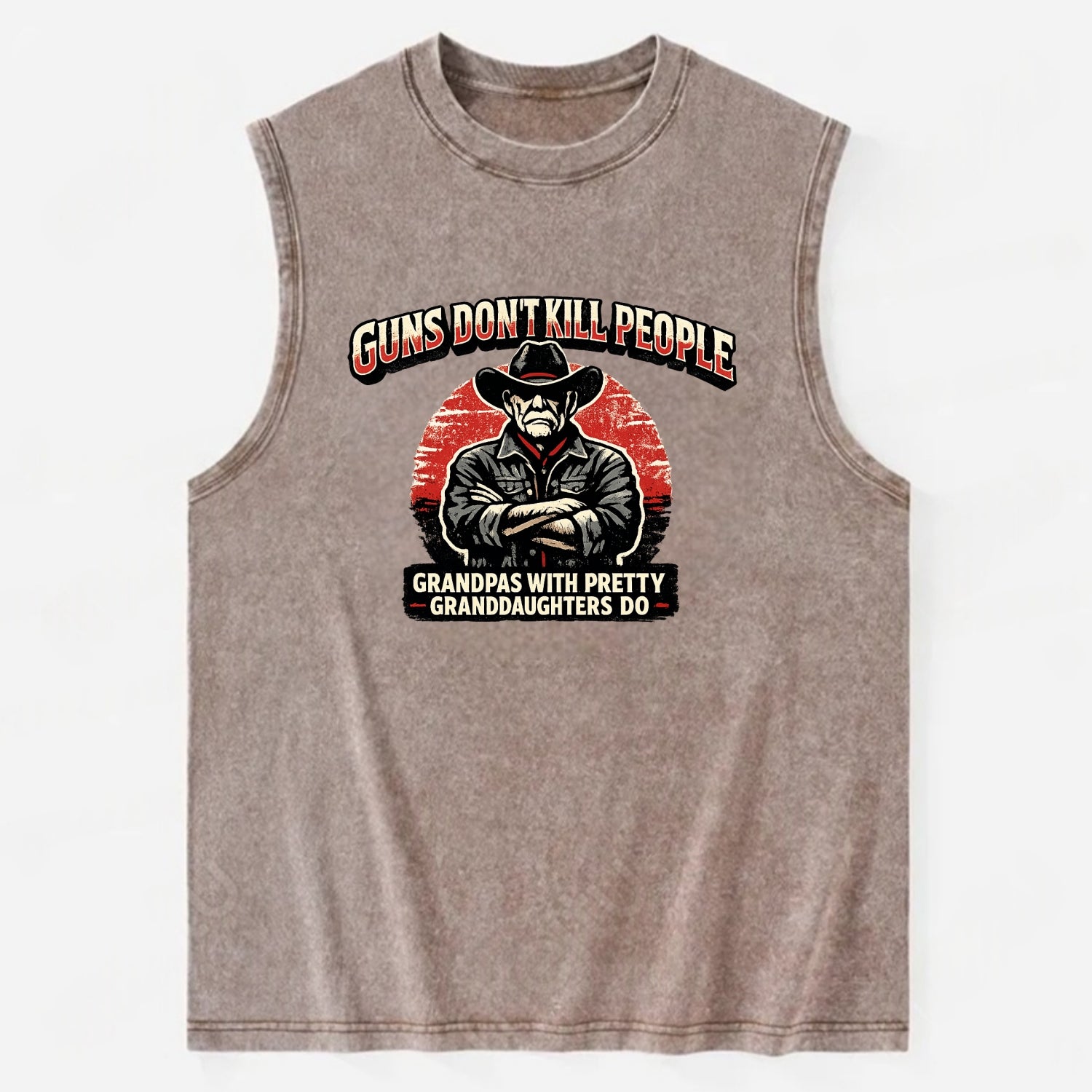Grandpas Pretty Granddaughters - Cowboy - Vintage Washed Tank