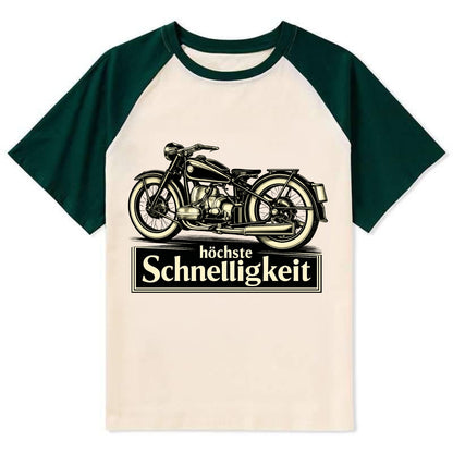 German Speed Motorcycle - Contrast Raglan T-shirt
