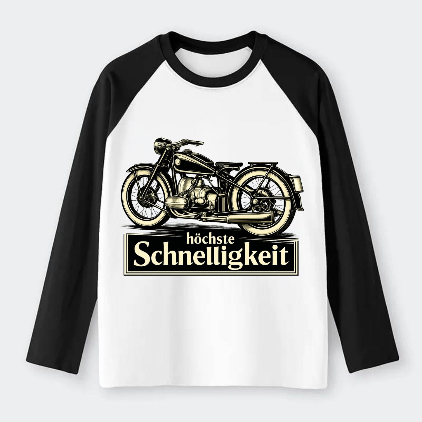 German Speed Motorcycle - Raglan Long Sleeve T-Shirt