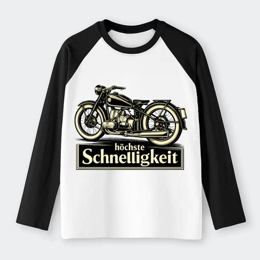 German Speed Motorcycle - Raglan Long Sleeve T-Shirt