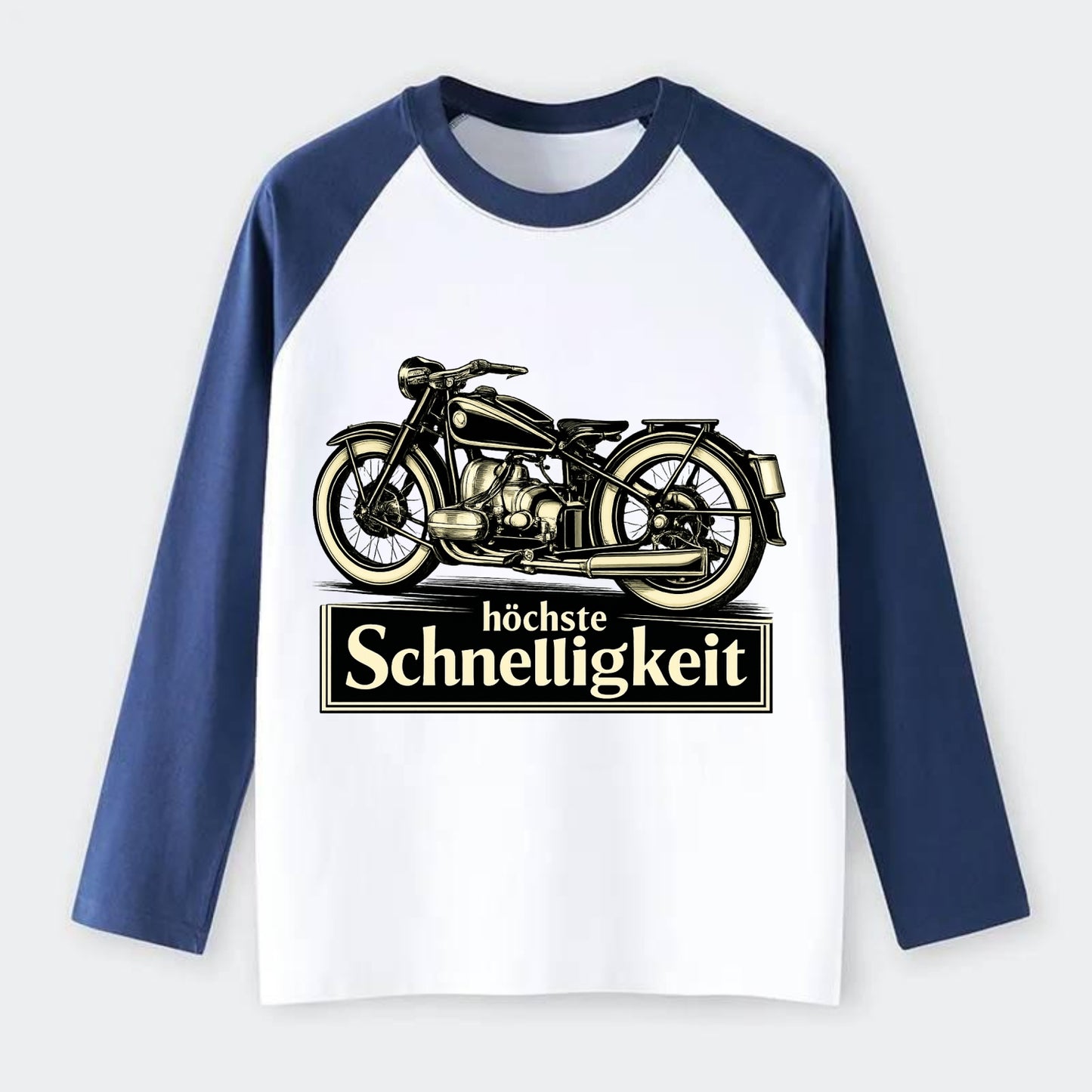 German Speed Motorcycle - Raglan Long Sleeve T-Shirt