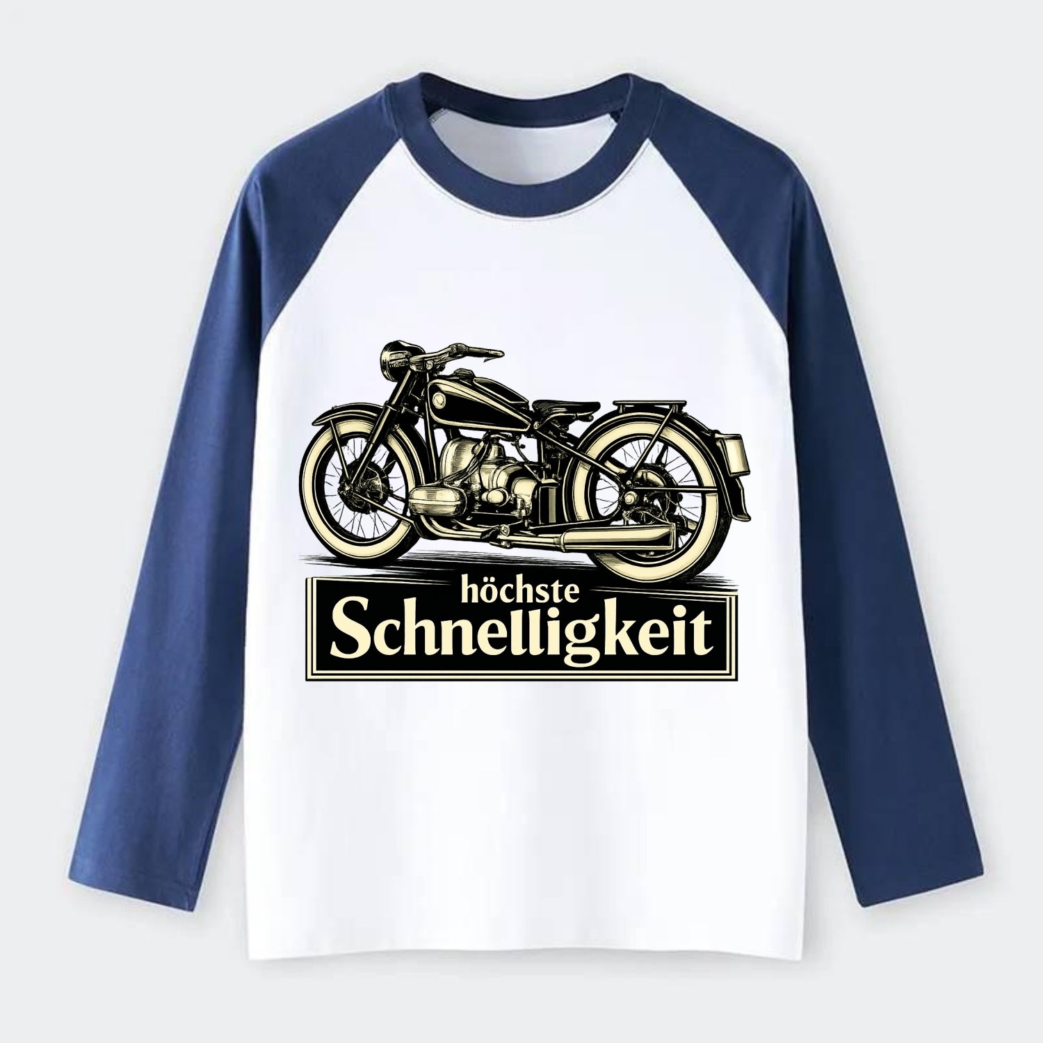 German Speed Motorcycle - Raglan Long Sleeve T-Shirt