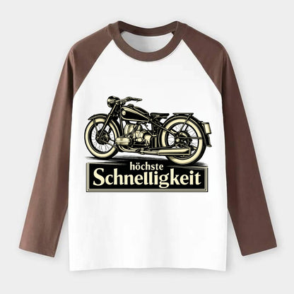 German Speed Motorcycle - Raglan Long Sleeve T-Shirt