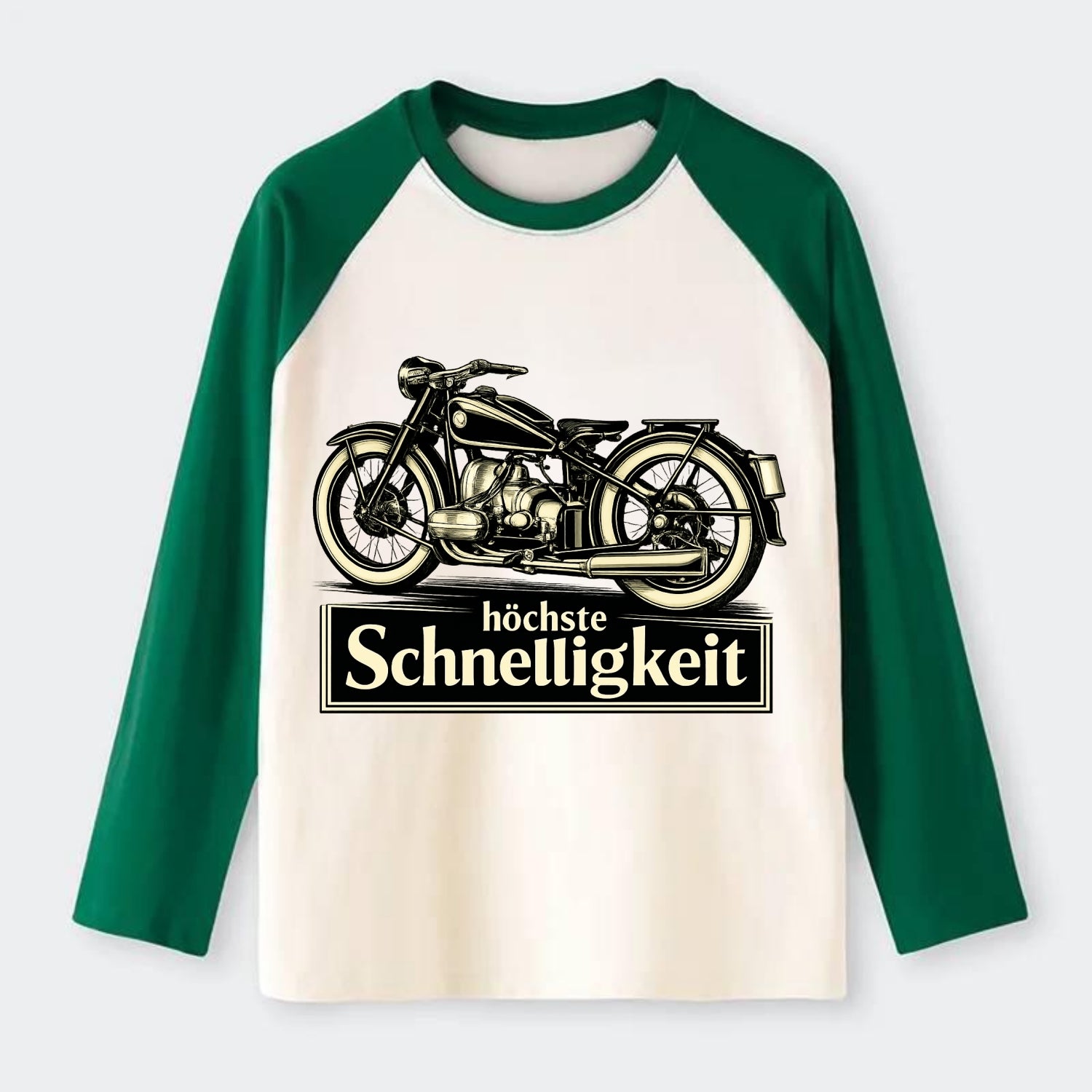 German Speed Motorcycle - Raglan Long Sleeve T-Shirt