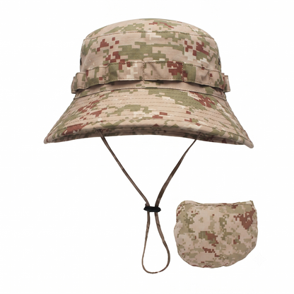 Men's Camouflage Bucket Hat Sunscreen Wide Brim Hat Jungle Simulation Fisherman Hat Outdoor Fishing Mountaineering Hat