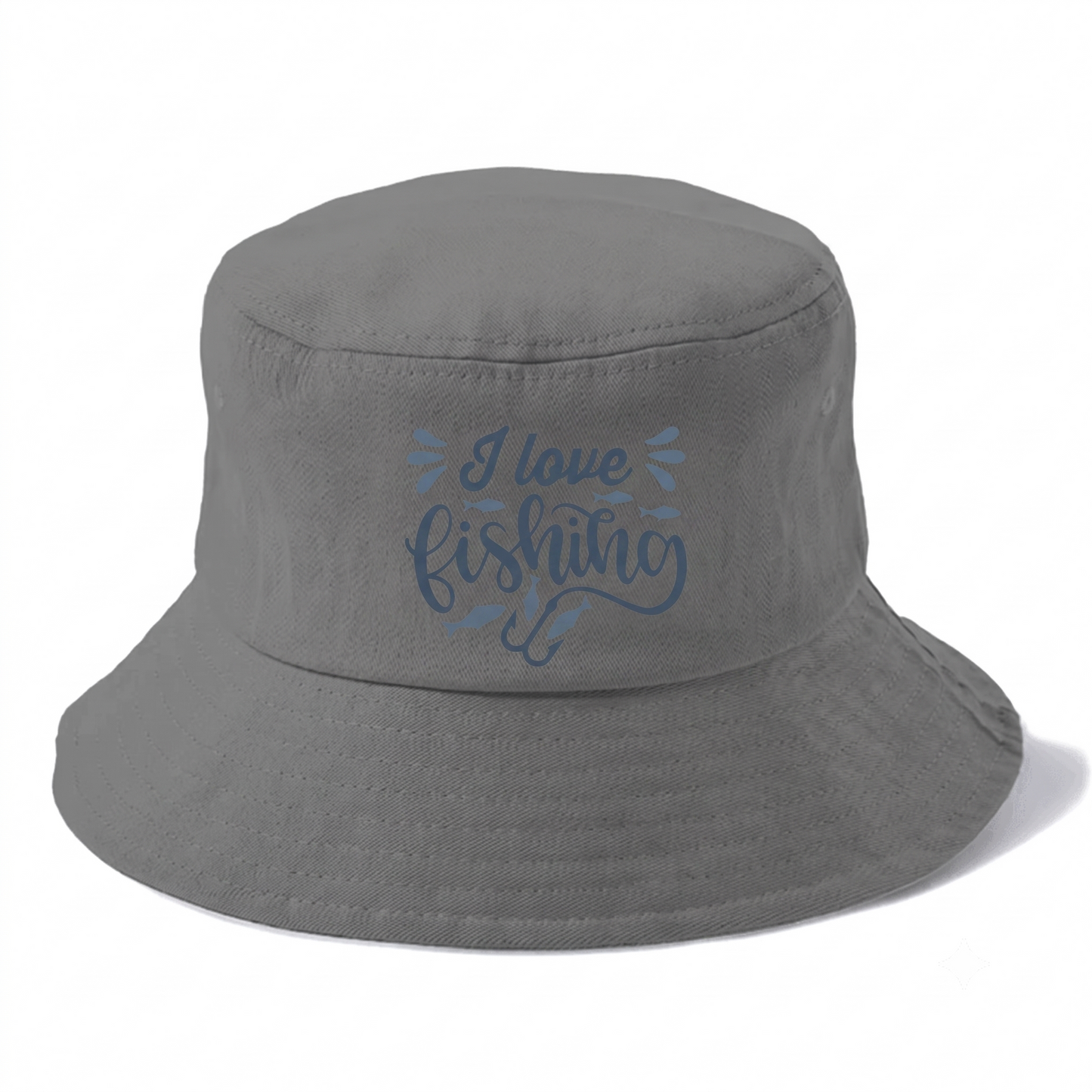 I Love Fishing Solid Color Bucket Hat