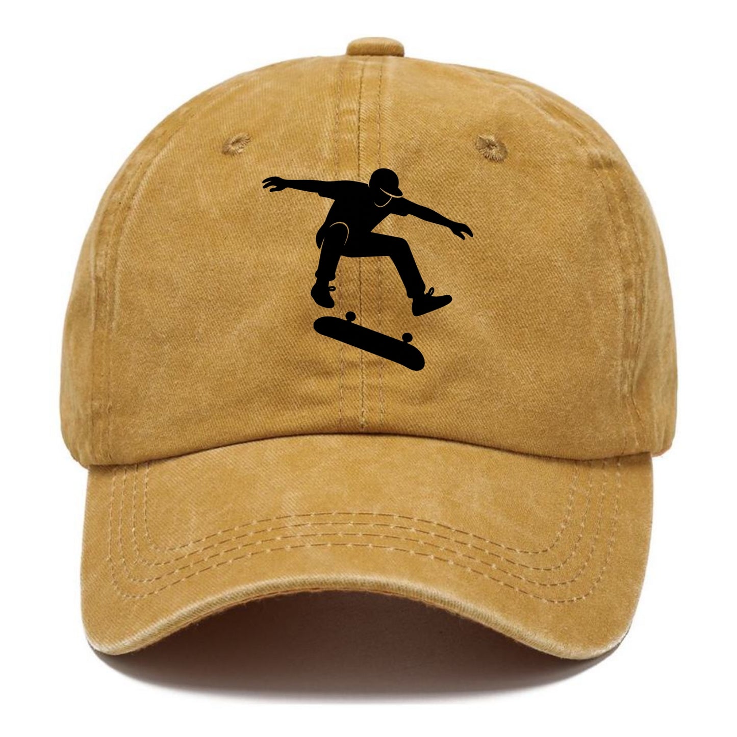 Skateboarder doing kickflip trick - Classic Cap - Golden Harvest(Yellow)