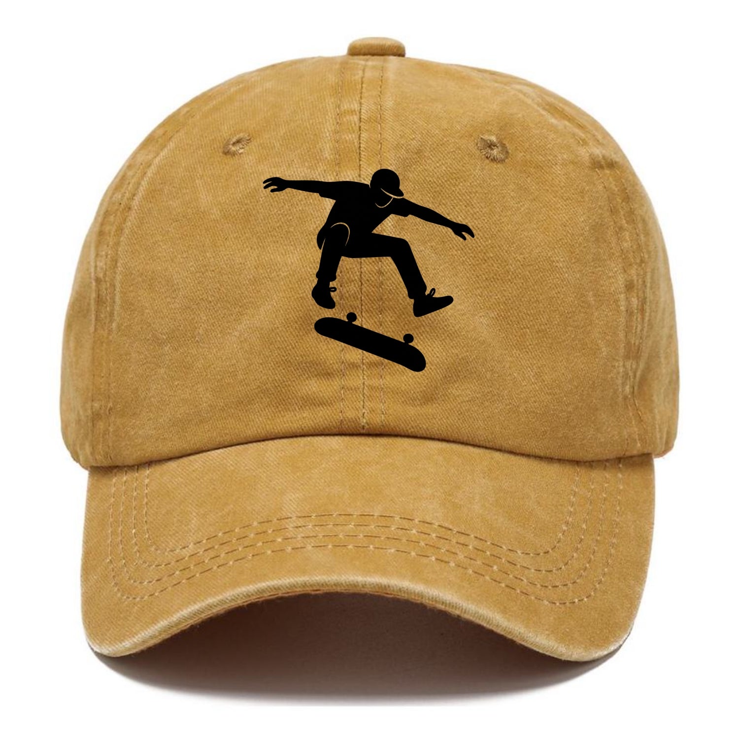 Skateboarder doing kickflip trick - Classic Cap - Golden Harvest(Yellow)