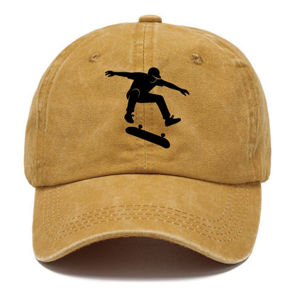 Skateboarder doing kickflip trick - Classic Cap - Golden Harvest(Yellow)