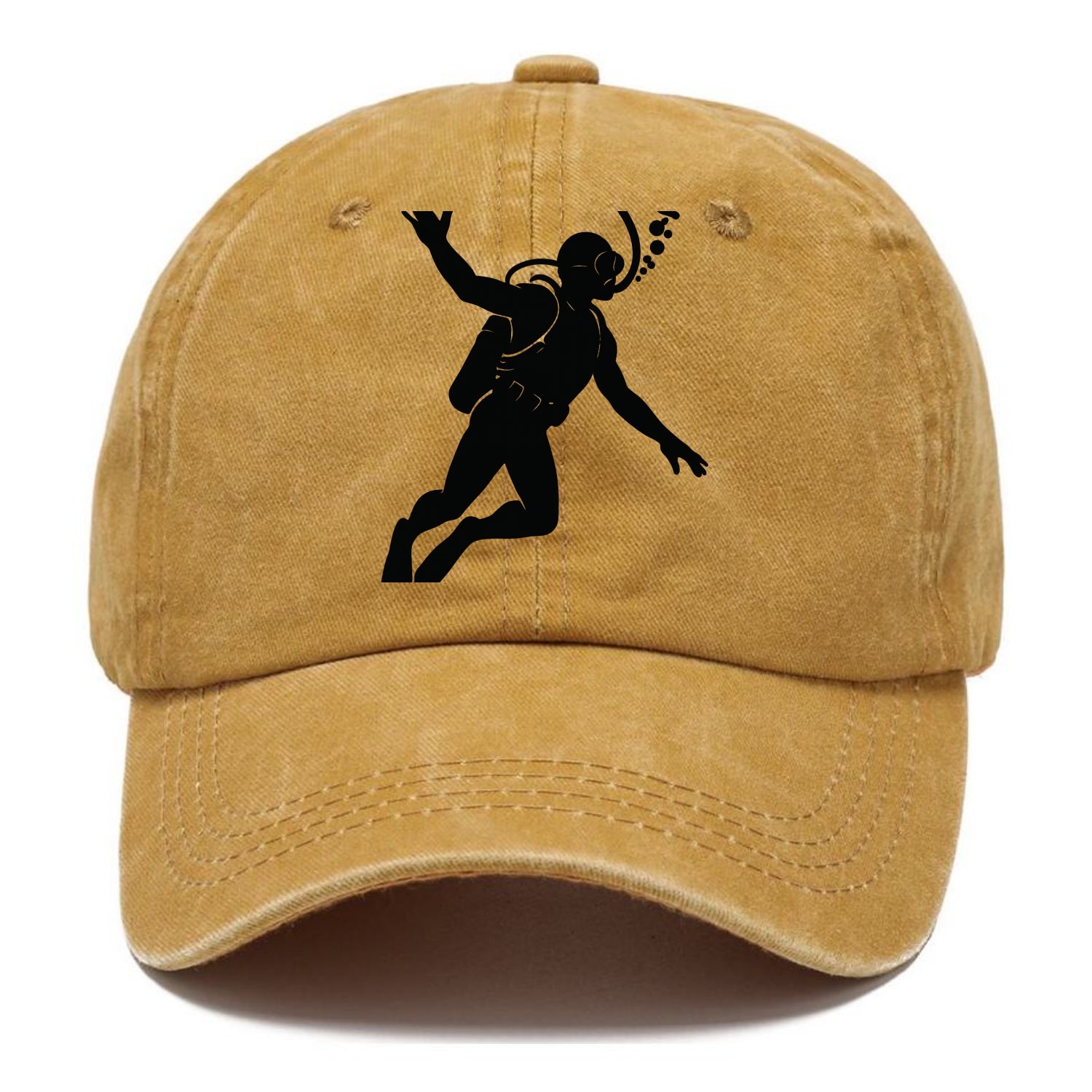 Scuba diver descending with gear - Classic Cap - Golden Harvest(Yellow)