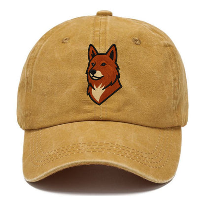 Finnish Spitz - Fox-red pointed ears embroidered pose - Classic Cap - Golden Harvest(Yellow)