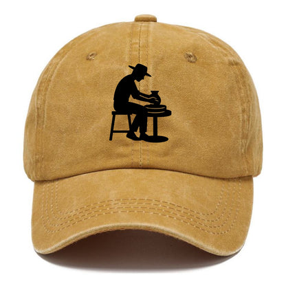 Potter shaping clay on wheel - Classic Cap - Golden Harvest(Yellow)