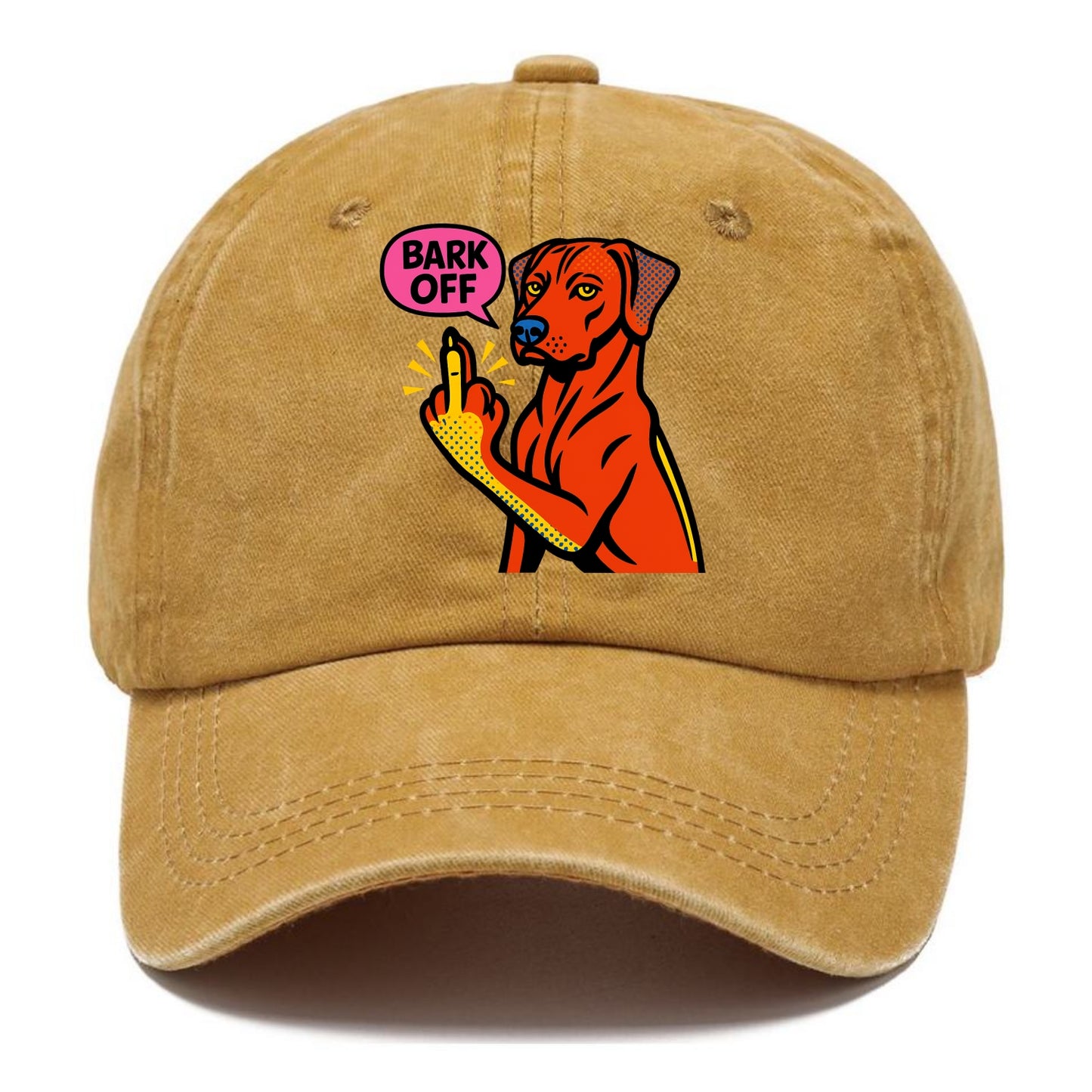 Rhodesian Ridgeback with distinctive ridge on back, athletic muscular paw up - Classic Cap - Golden Harvest(Yellow)