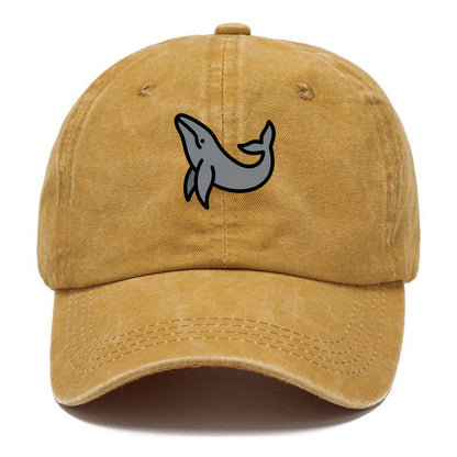 Humpback Whale - Gray breaching pose flat side profile - Classic Cap - Golden Harvest(Yellow)