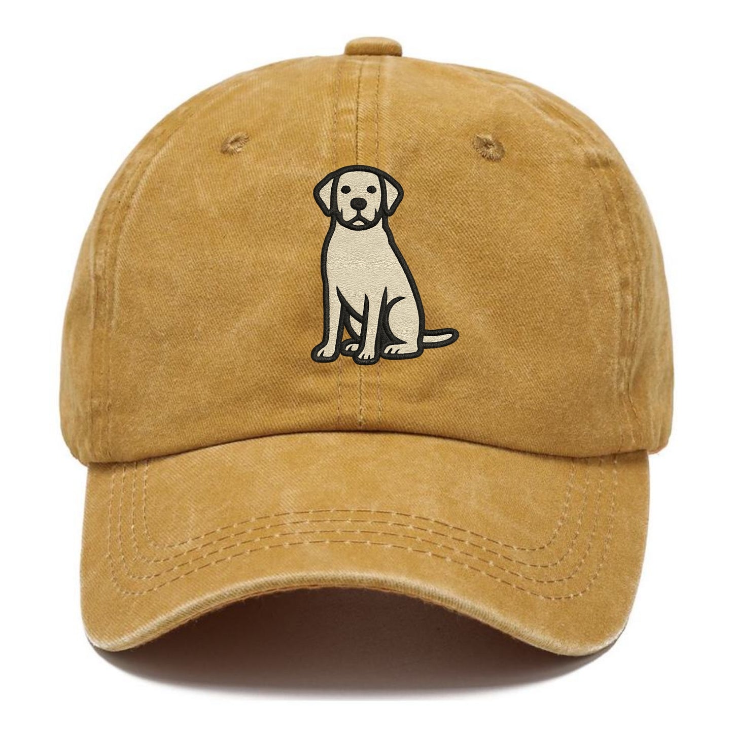 Goldador - Golden Lab mix sitting pose - Classic Cap - Golden Harvest(Yellow)