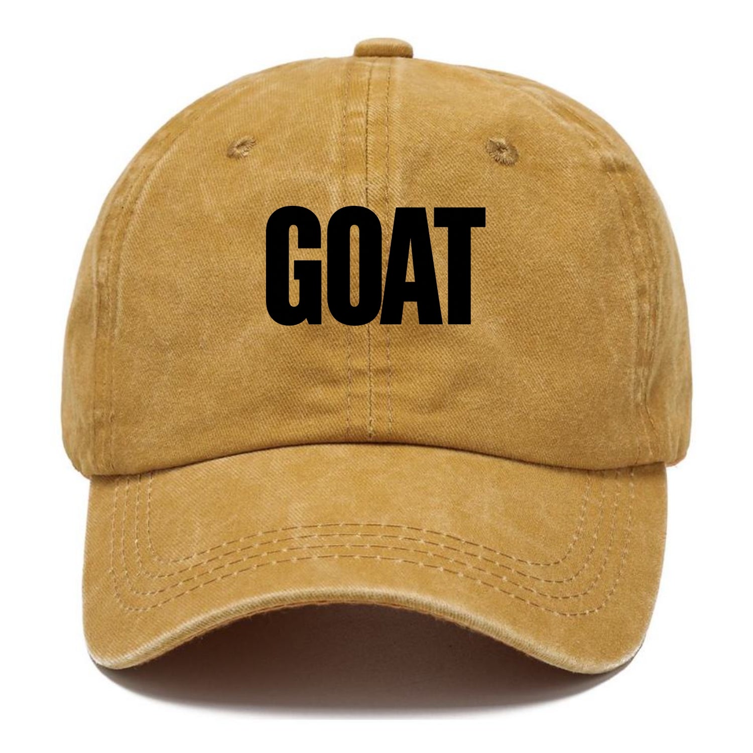 Bold typography design - "GOAT" - greatest of all time - Classic Cap - Golden Harvest(Yellow)