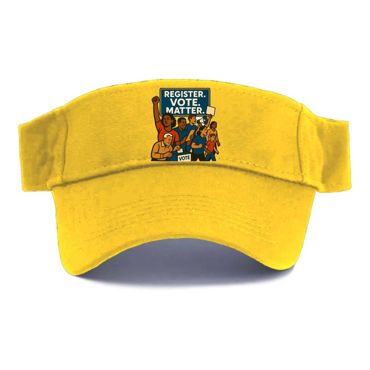Voter registration drive bringing community together - "Register. Vote. Matter." - civic - Visor - Golden Harvest(Yellow)