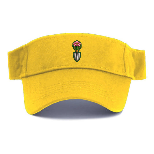Embroidered patch design - GARDENING TROWEL FLOWER - garden tool with blooming flower in - Visor - Golden Harvest(Yellow)