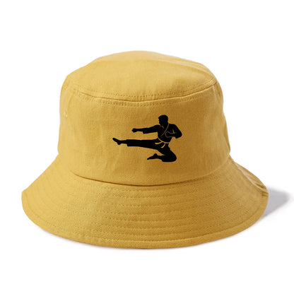 Martial artist flying kick - Bucket Hat - Golden Harvest(Yellow)