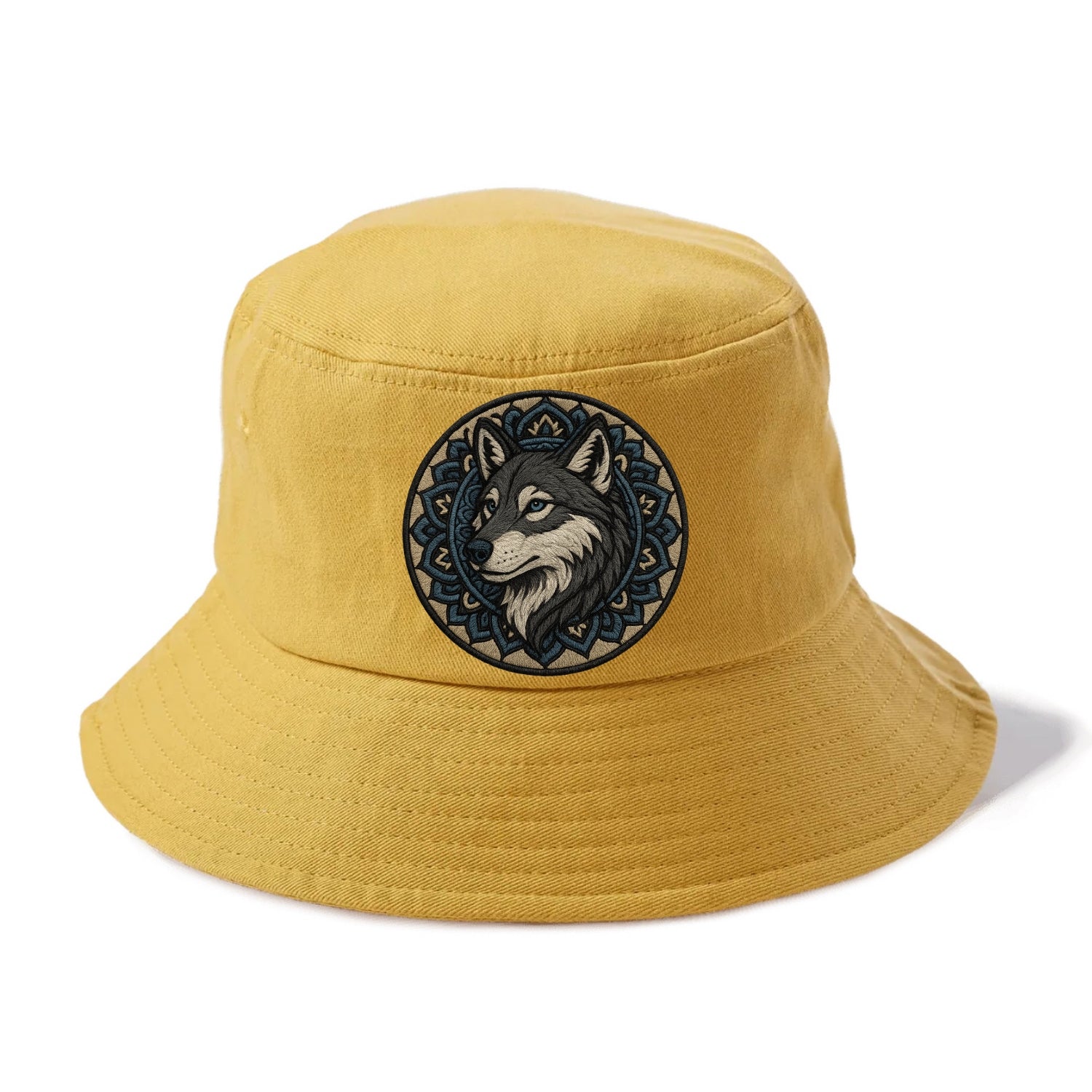 Mandala Wolf Pattern  - Bucket Hat - Golden Harvest(Yellow)