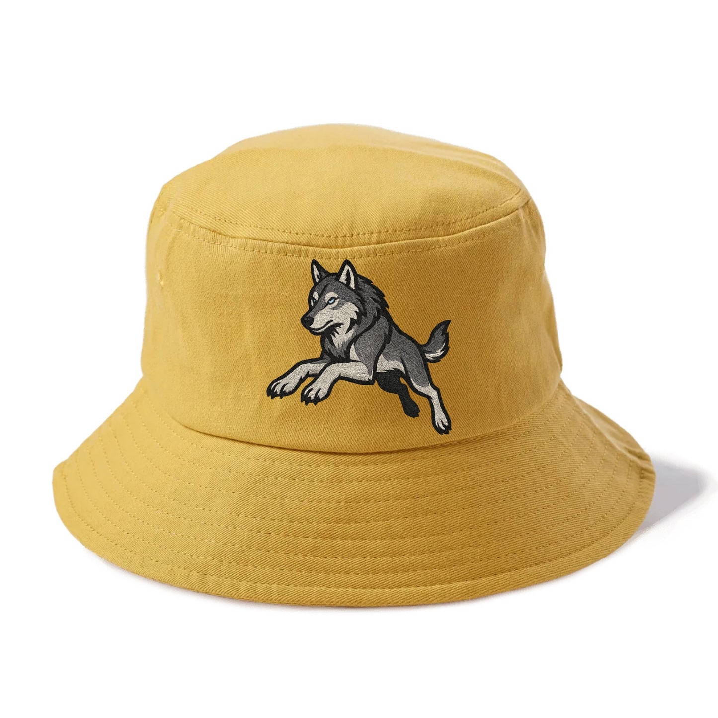 Wolf Leaping Action  - Bucket Hat - Golden Harvest(Yellow)