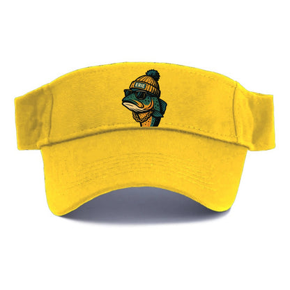 Erie Lake Trout wearing Erie beanie with pom pom and wayfarer sunglasses - Visor - Golden Harvest(Yellow)