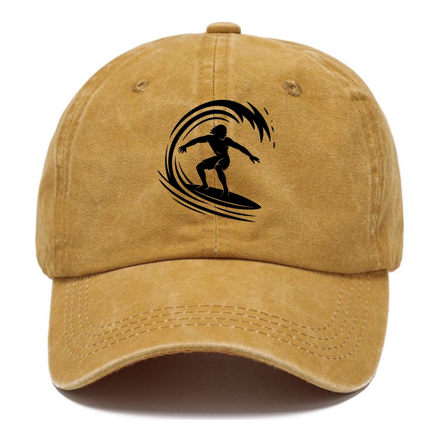 Hawaiian surfer riding big wave - Classic Cap - Golden Harvest(Yellow)