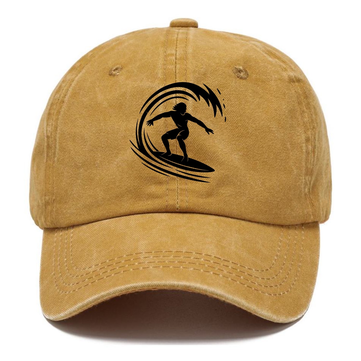 Hawaiian surfer riding big wave - Classic Cap - Golden Harvest(Yellow)