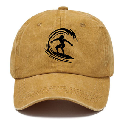Hawaiian surfer riding big wave - Classic Cap - Golden Harvest(Yellow)