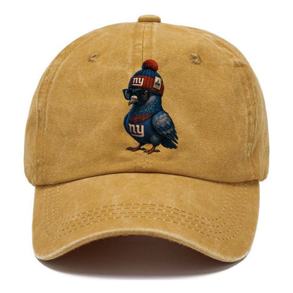 Manhattan Pigeon wearing Giants beanie with Empire State patch and wayfarer sunglasses - Classic Cap - Golden Harvest(Yellow)