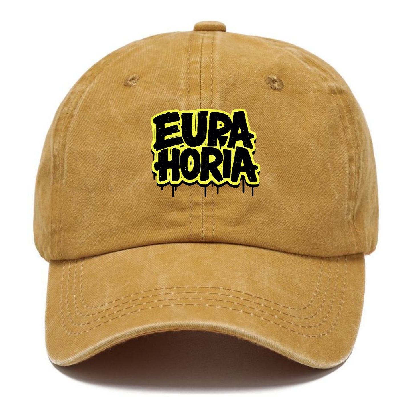 Bold typography design - "EUPHORIA" - intense happiness, ecstasy - Classic Cap - Golden Harvest(Yellow)