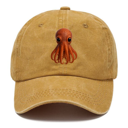 Baby Giant Pacific Octopus - reddish, smaller tentacles, expressive eyes, - Classic Cap - Golden Harvest(Yellow)