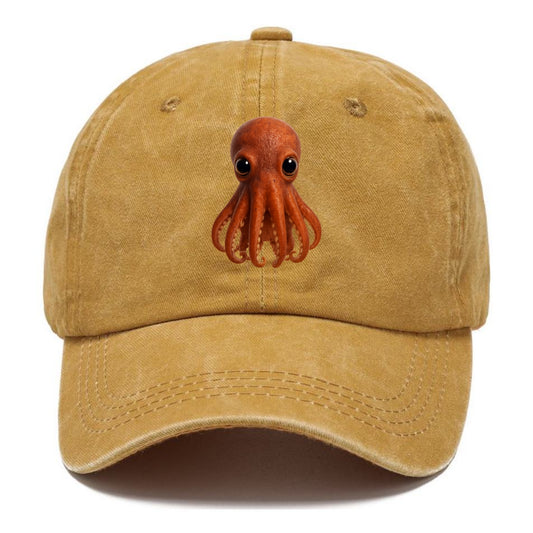 Baby Giant Pacific Octopus - reddish, smaller tentacles, expressive eyes, - Classic Cap - Golden Harvest(Yellow)
