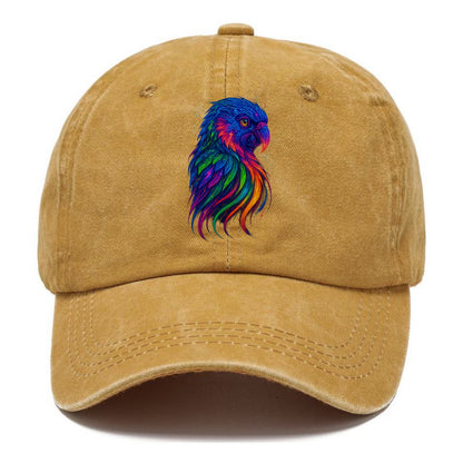 Vibrant parrot with feathers flowing into tropical rainbow streams, every color of - Classic Cap - Golden Harvest(Yellow)