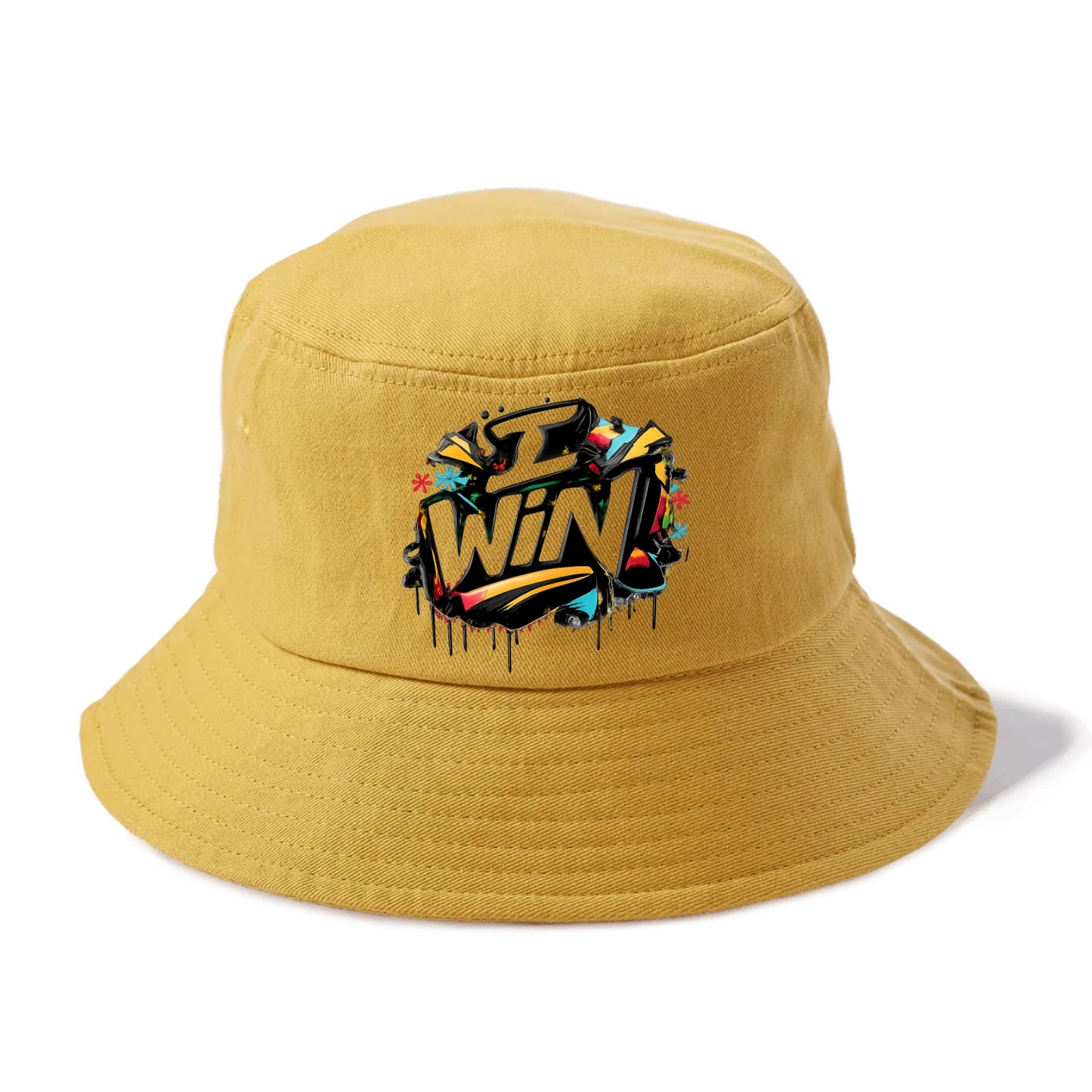 Bold typography design - "I WIN" - victory mindset, winning - Bucket Hat - Golden Harvest(Yellow)