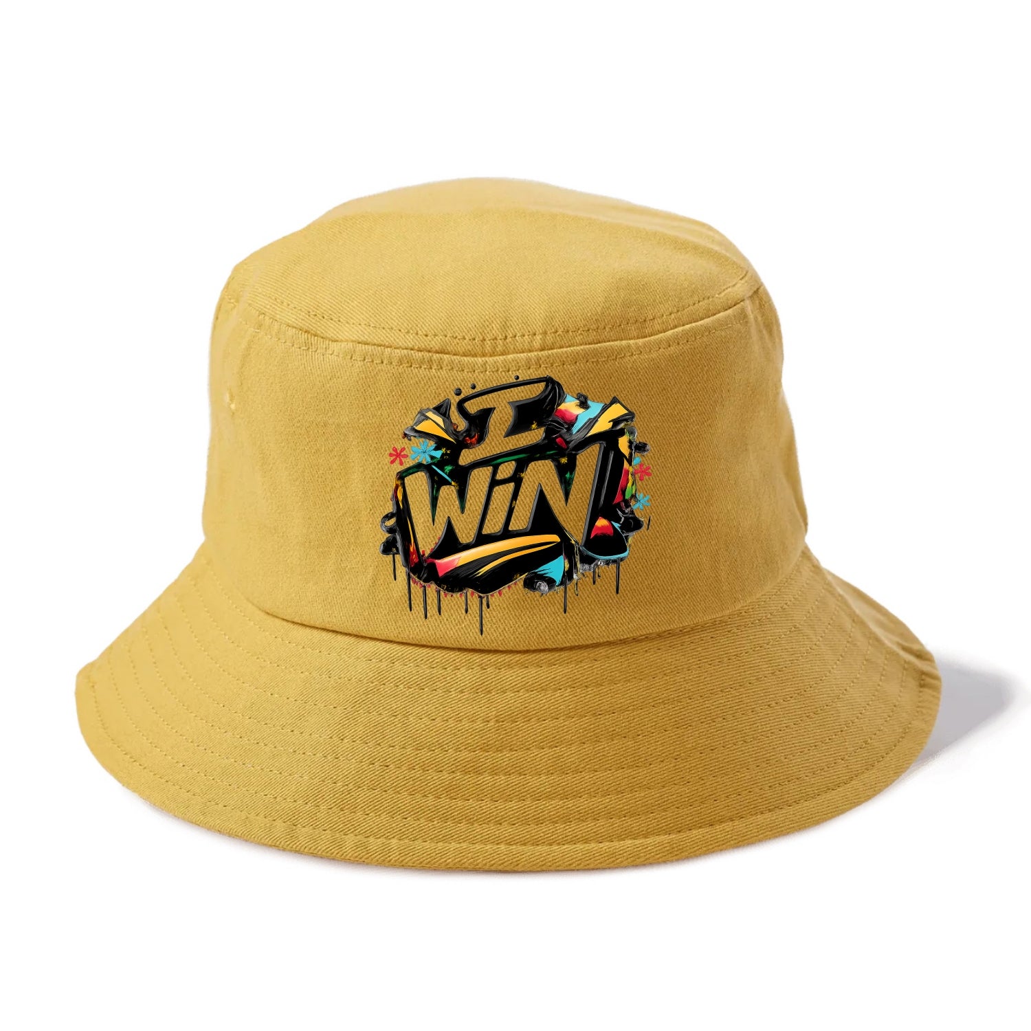 Bold typography design - "I WIN" - victory mindset, winning - Bucket Hat - Golden Harvest(Yellow)