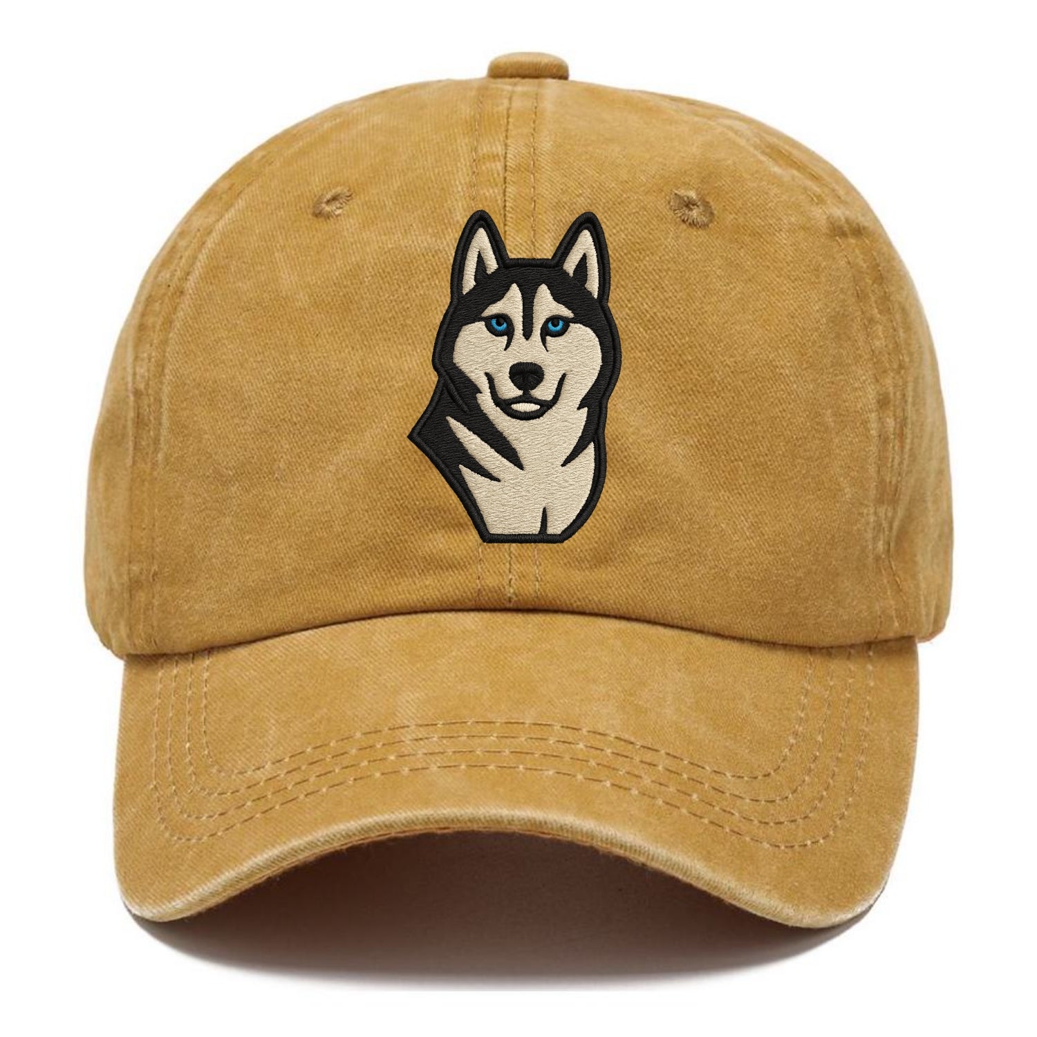 Husky - Blue eyes close-up portrait - Classic Cap - Golden Harvest(Yellow)