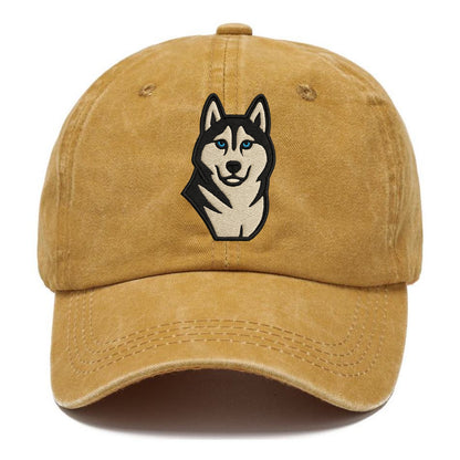 Husky - Blue eyes close-up portrait - Classic Cap - Golden Harvest(Yellow)