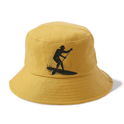 Stand-up paddleboarder on calm water - Bucket Hat - Golden Harvest(Yellow)