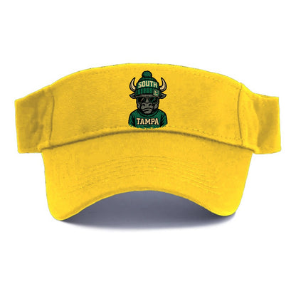 Tampa Bull wearing South Florida beanie with USF patch - Visor - Golden Harvest(Yellow)