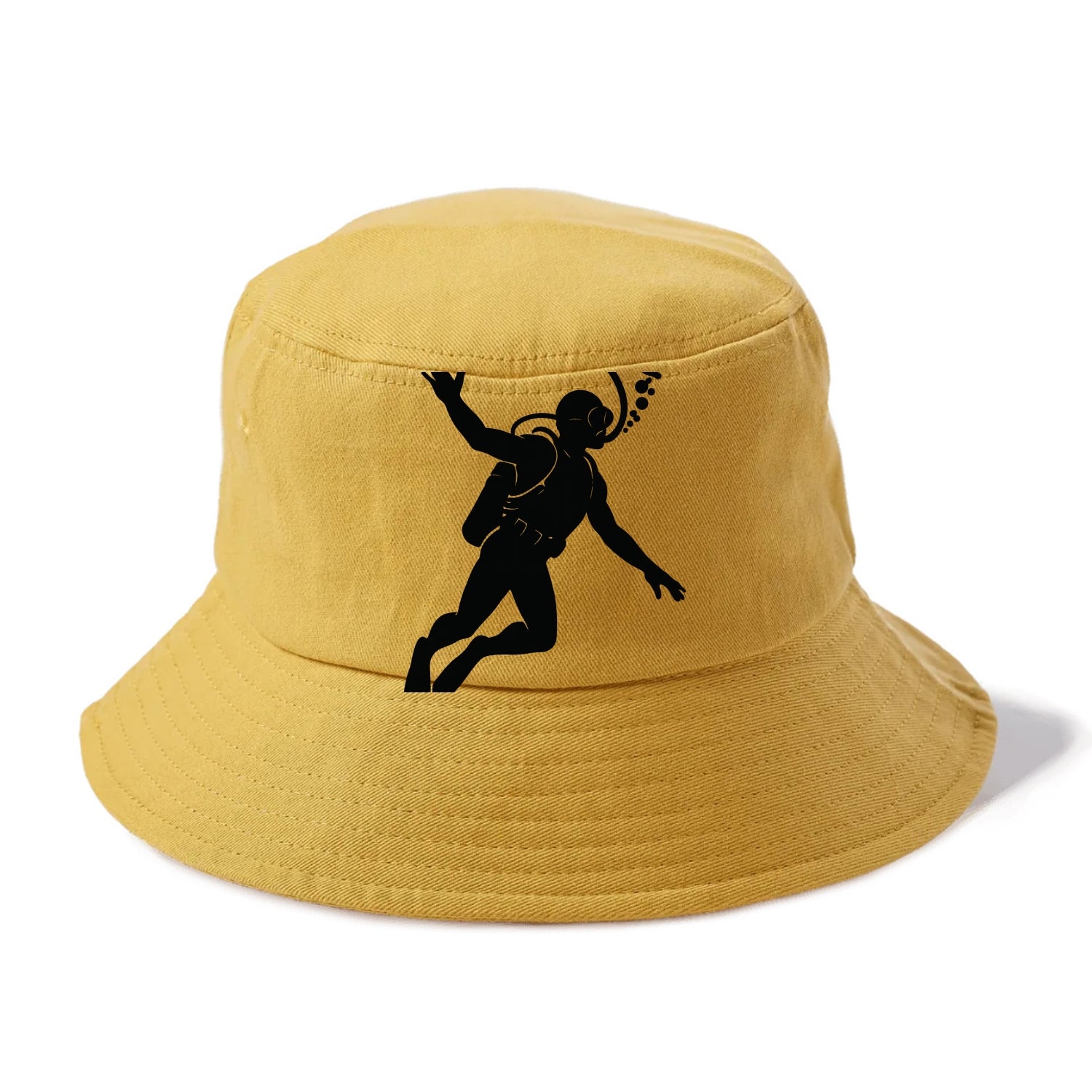 Scuba diver descending with gear - Bucket Hat - Golden Harvest(Yellow)
