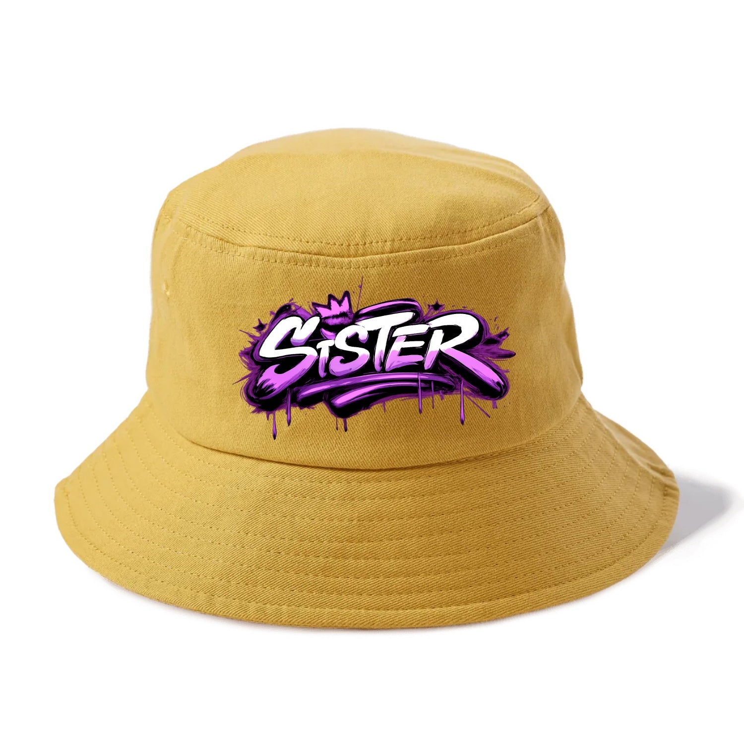 Bold typography design - "SISTER" - female bond, sisterhood - Bucket Hat - Golden Harvest(Yellow)