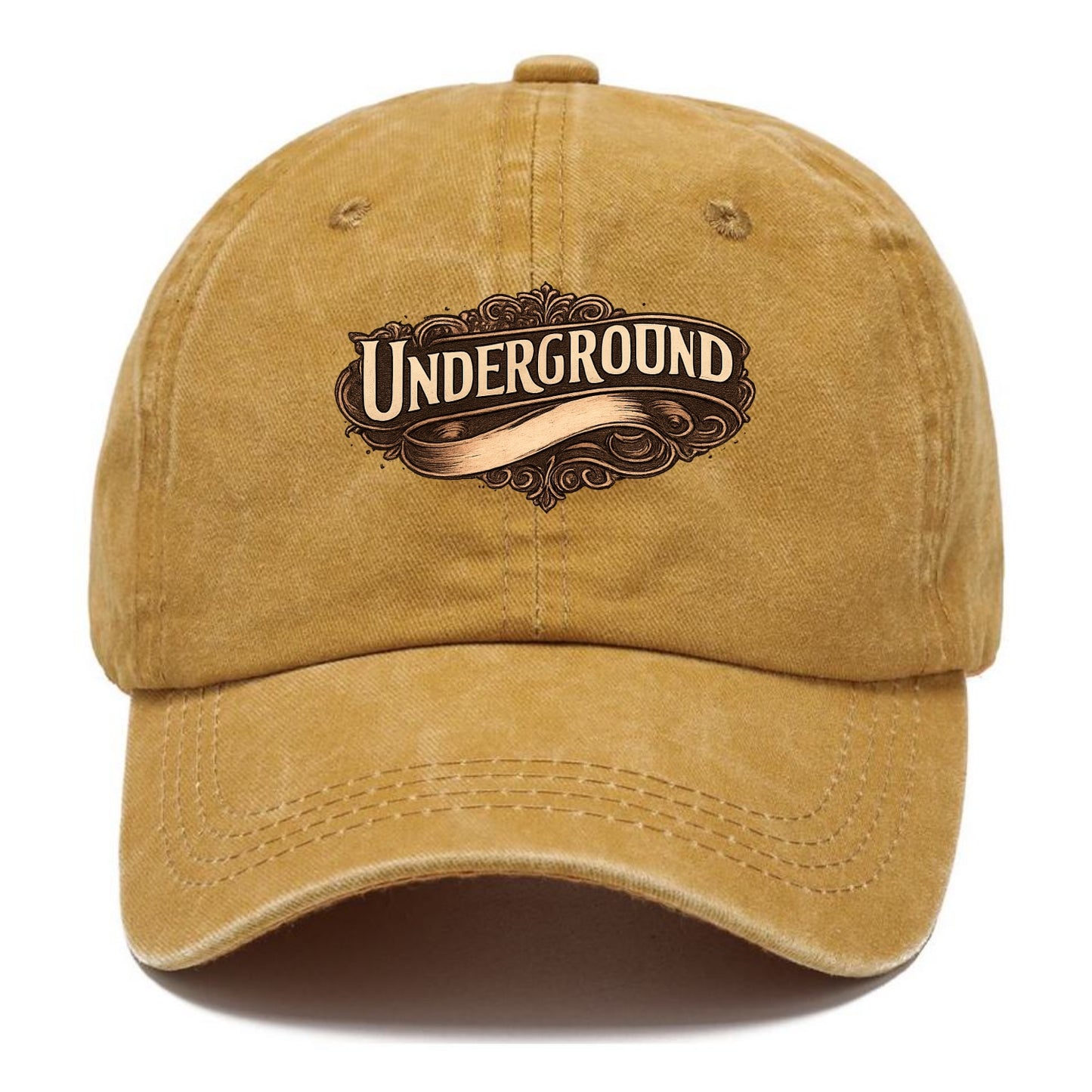 Bold typography design - "UNDERGROUND" - hidden scene, alternative - Classic Cap - Golden Harvest(Yellow)