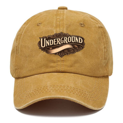 Bold typography design - "UNDERGROUND" - hidden scene, alternative - Classic Cap - Golden Harvest(Yellow)