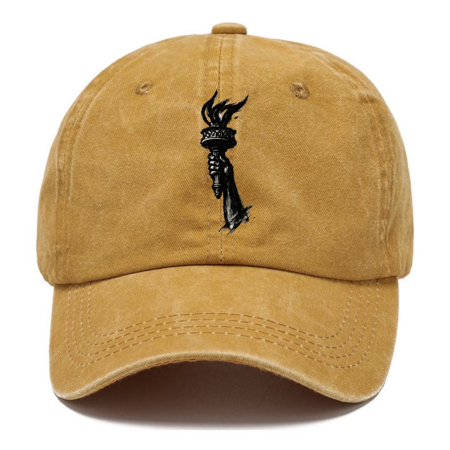 Statue of Liberty torch - freedom and democracy ink painting - Classic Cap - Golden Harvest(Yellow)